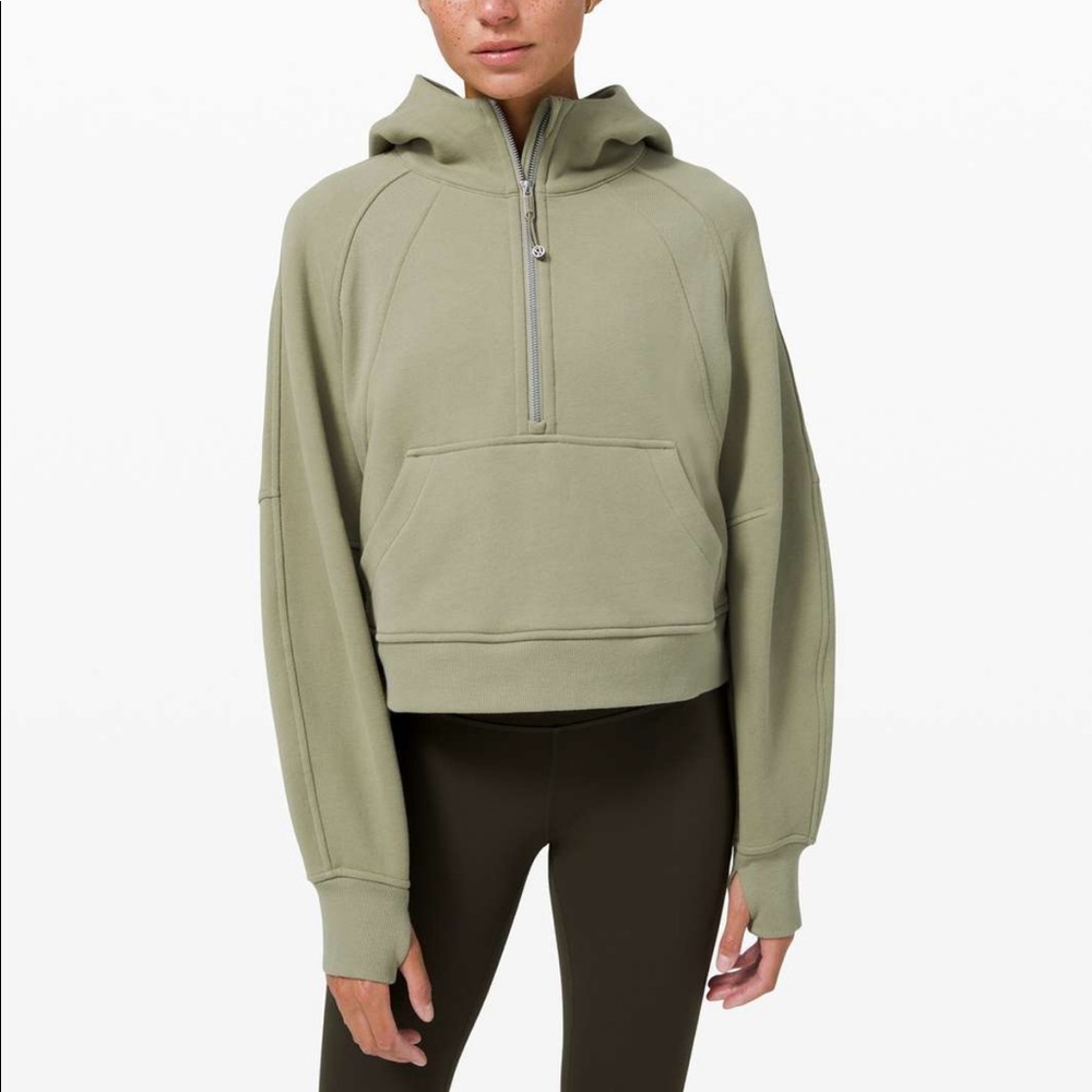 Lululemon | 1/2 Zip Crop Hoodie | Rosemary Green